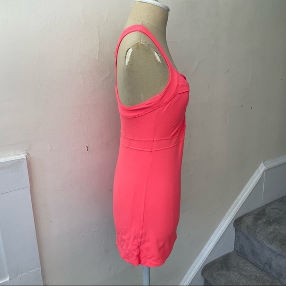Athleta Jaya 2 Neon Coral Sizzle Racerback Twist Front Support Workout Tank Sz S - Picture 4 of 11